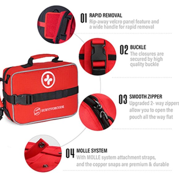 NWT Best First Aid Kits - Large Bag (250 Pieces Set) Comprehensive - Picture 4 of 16